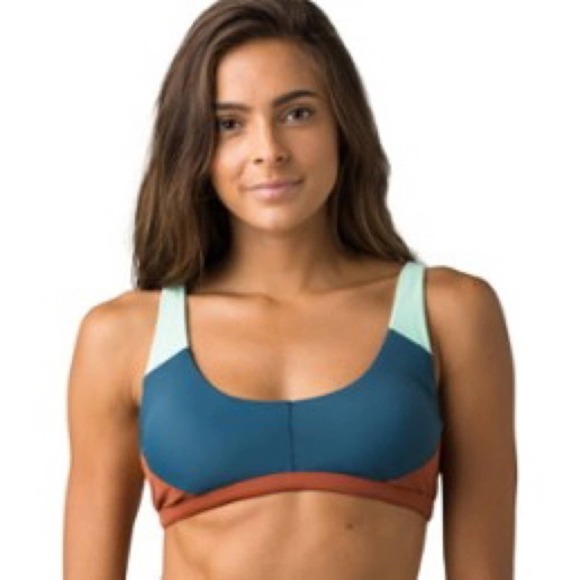 prAna Amaranta Swimsuit Top Atlantic Color-block XL - Picture 1 of 9